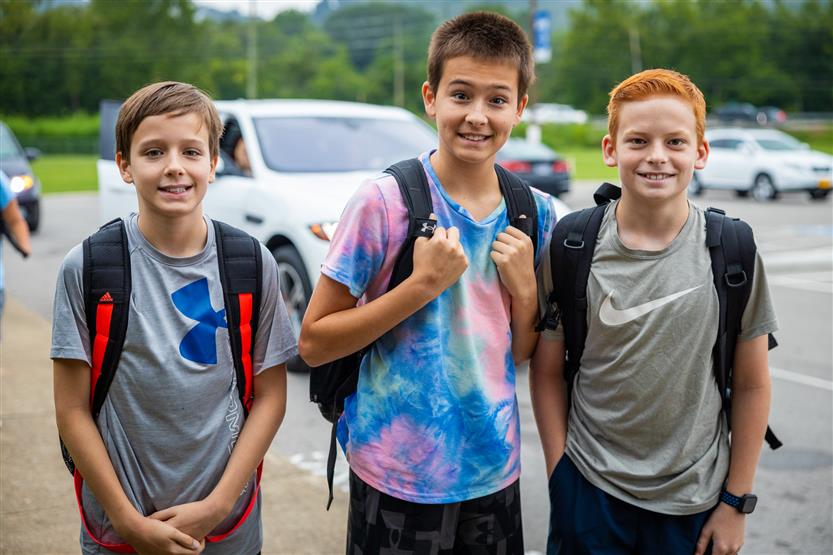 People smile on the first day of school